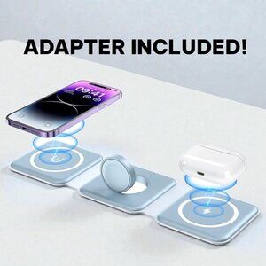🩵 3 in 1 Travel Charger - Crystal Blue - RARE!